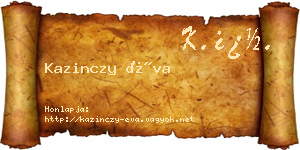 Kazinczy Éva névjegykártya