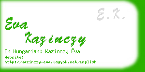 eva kazinczy business card